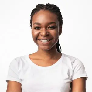 girl with braces smiling