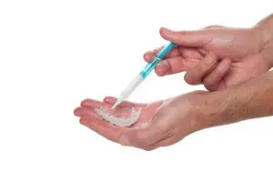 preparing teeth whitening tray