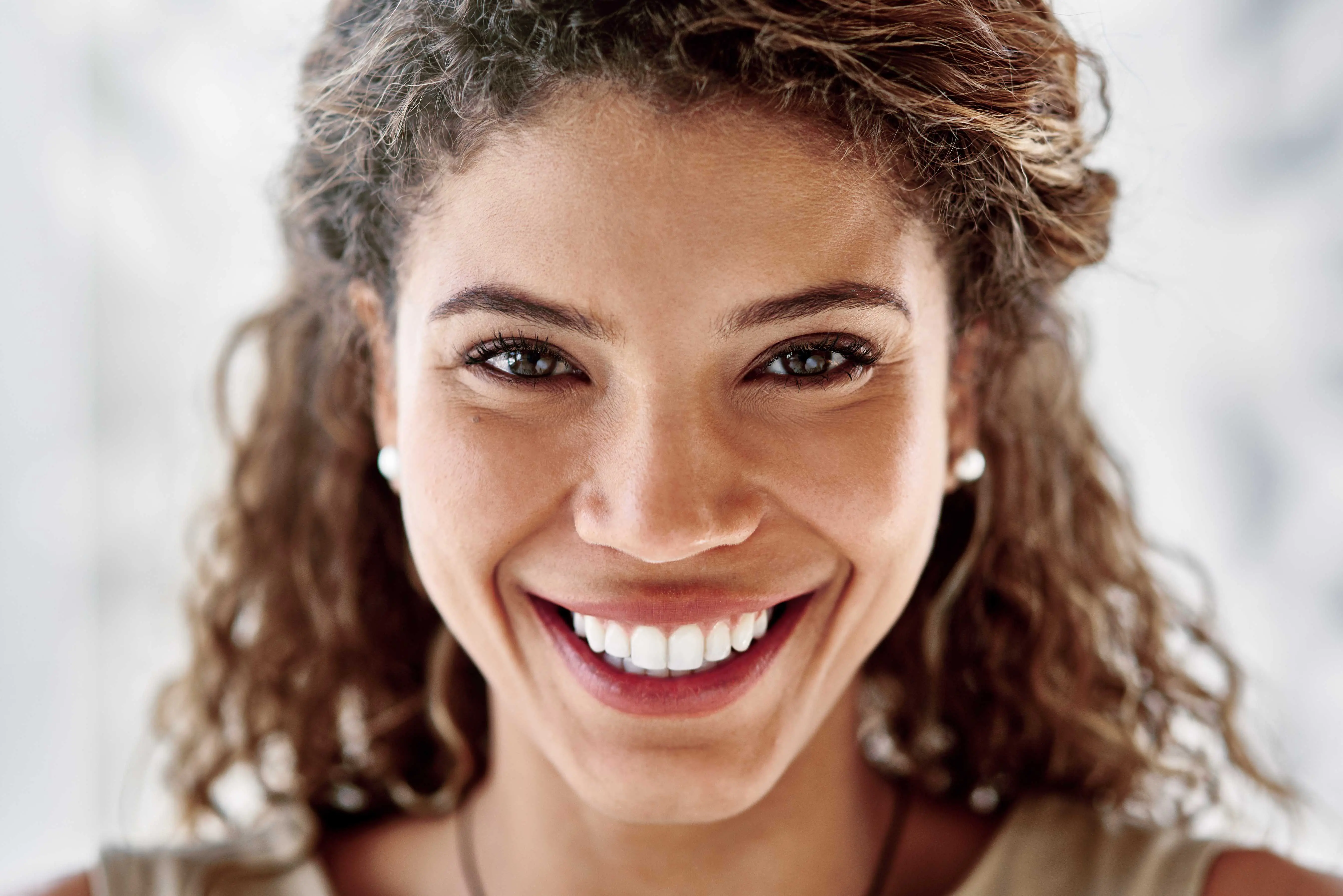 closeup portrait of woman smiling