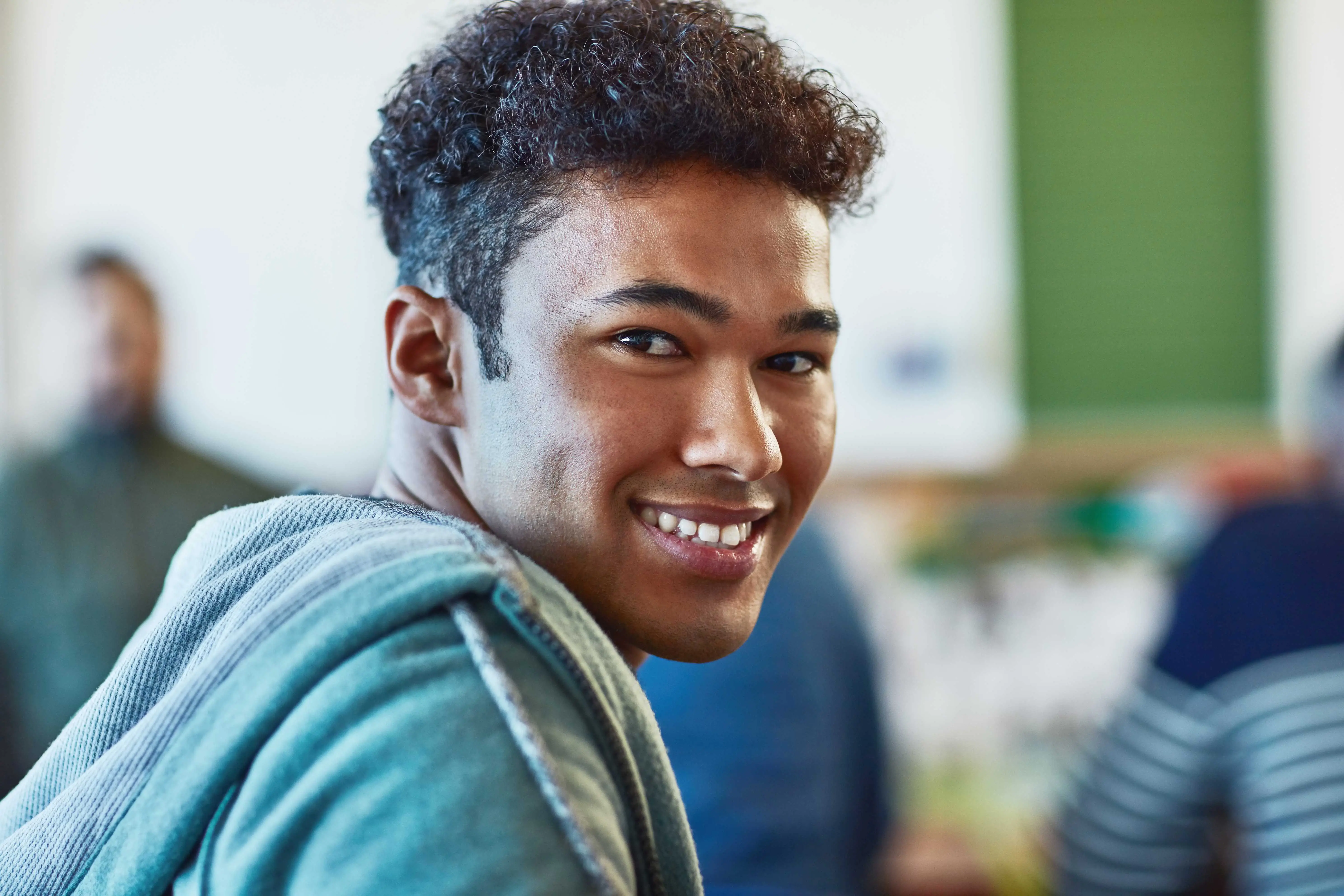young boy student smiling