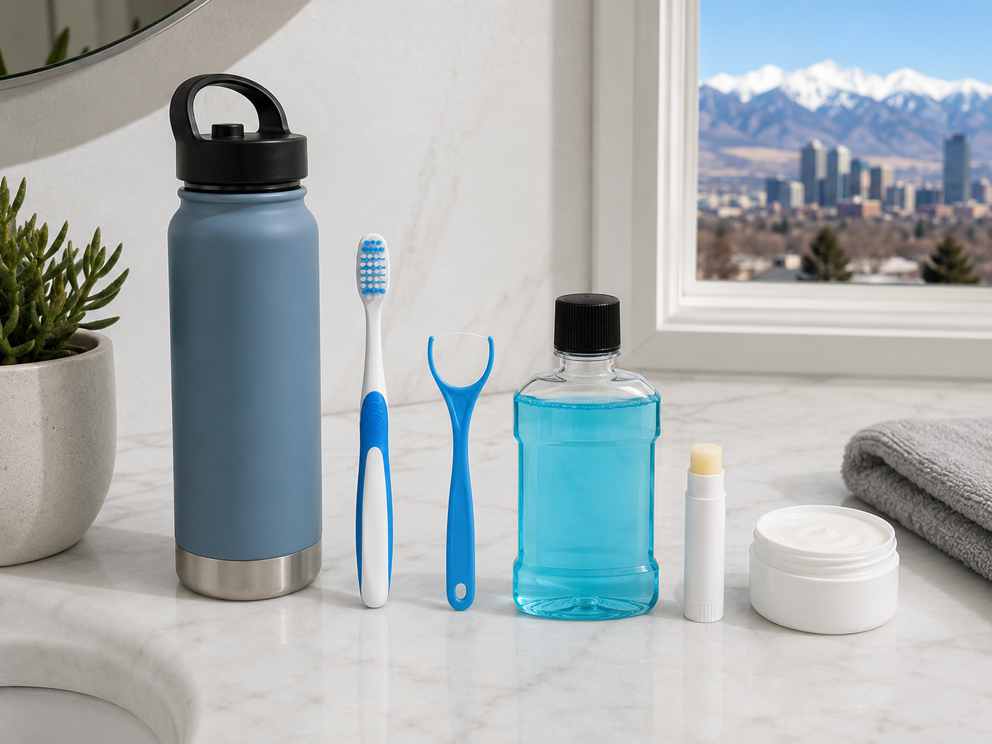 Daily Dry Climate Oral Care Routine Setup