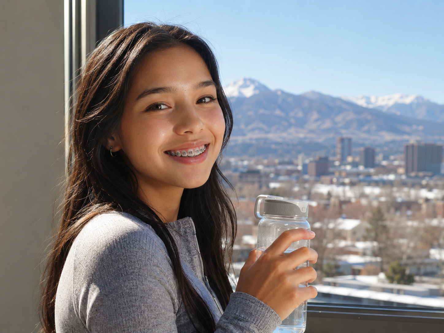 Smiling by the Mountain City Window