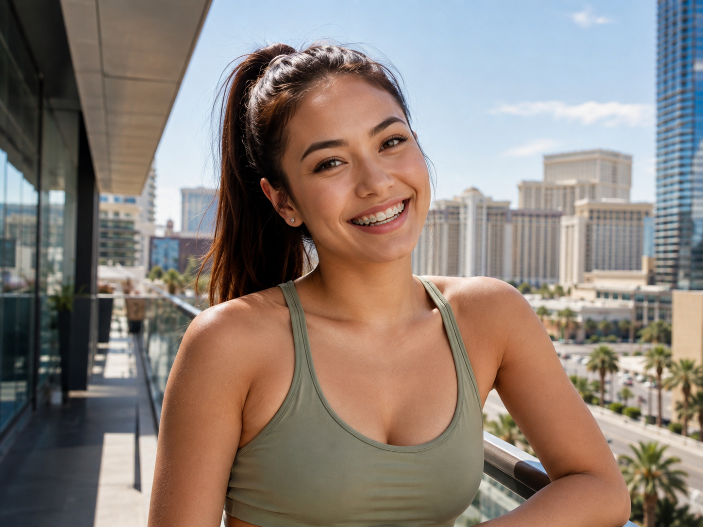 Sunny Balcony City Portrait